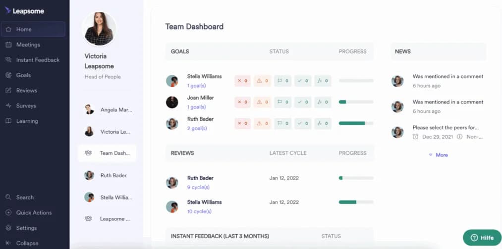5. Leapsome - Best Performance Management Software for Small Business image