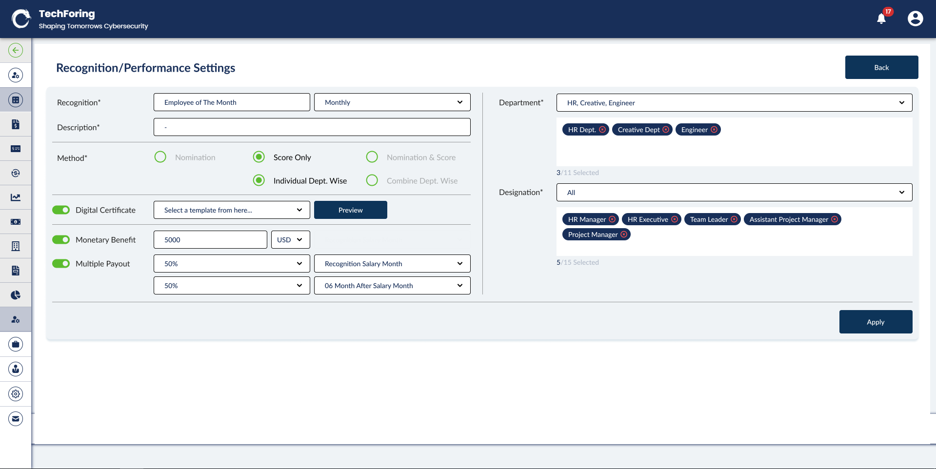 1. TechForing Human - Best Performance Management Software for Teams image
