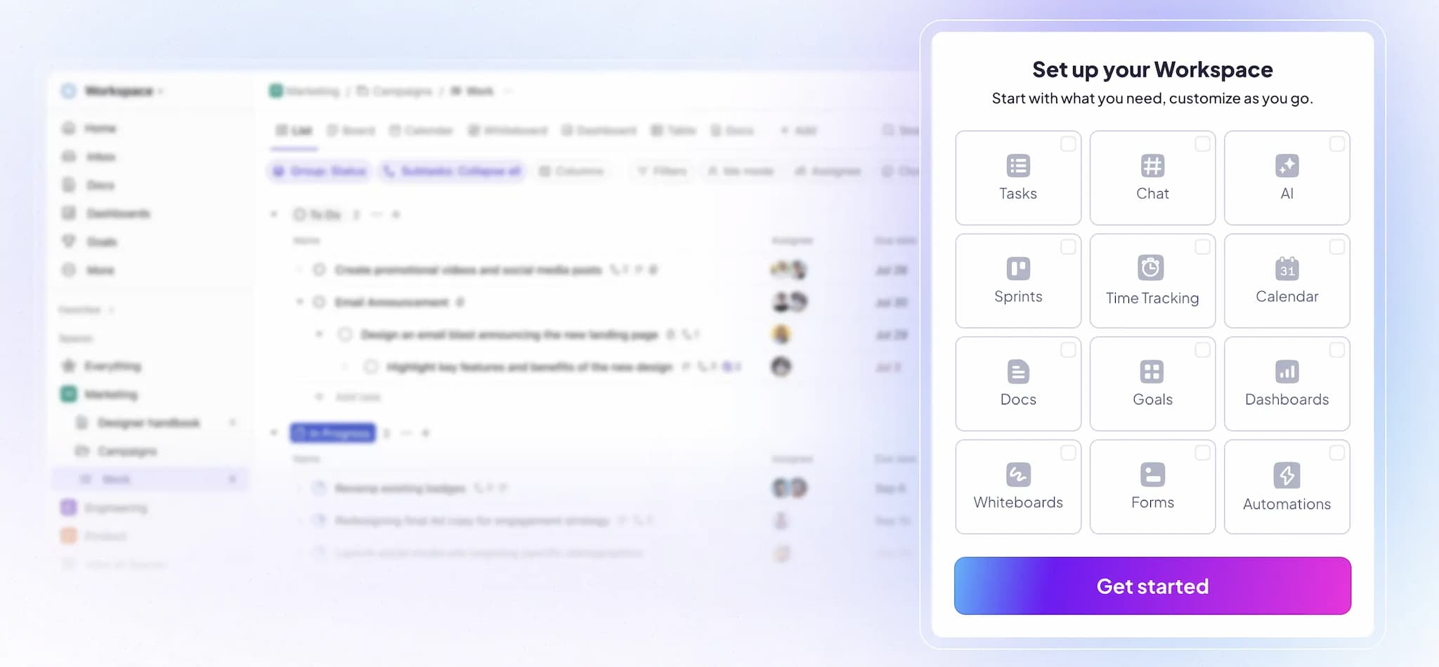 2. ClickUp - Best for Client Onboarding & Project Management image