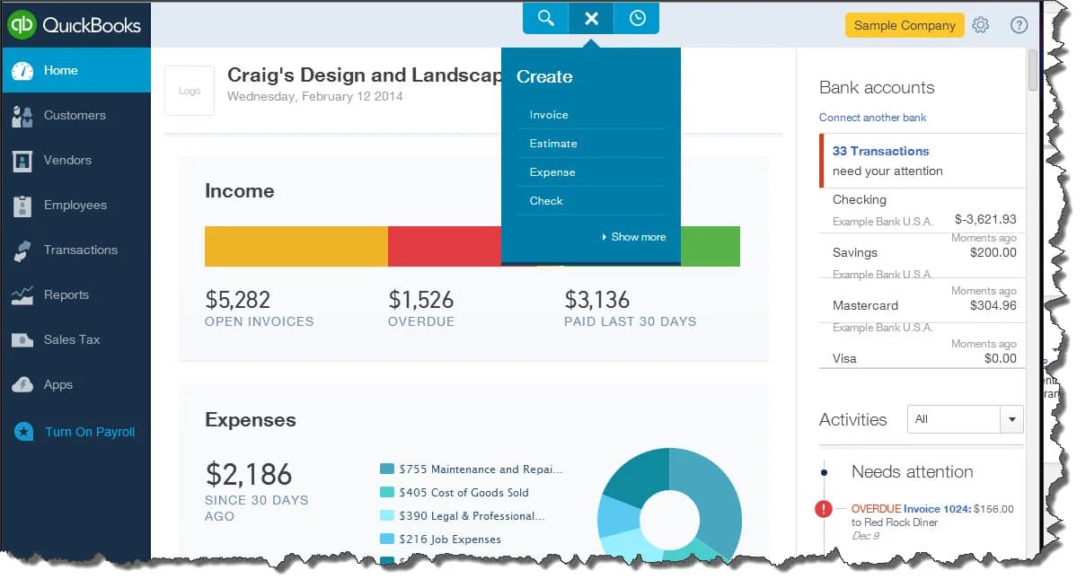 2. QuickBooks Online - Best Finance Software for Business image