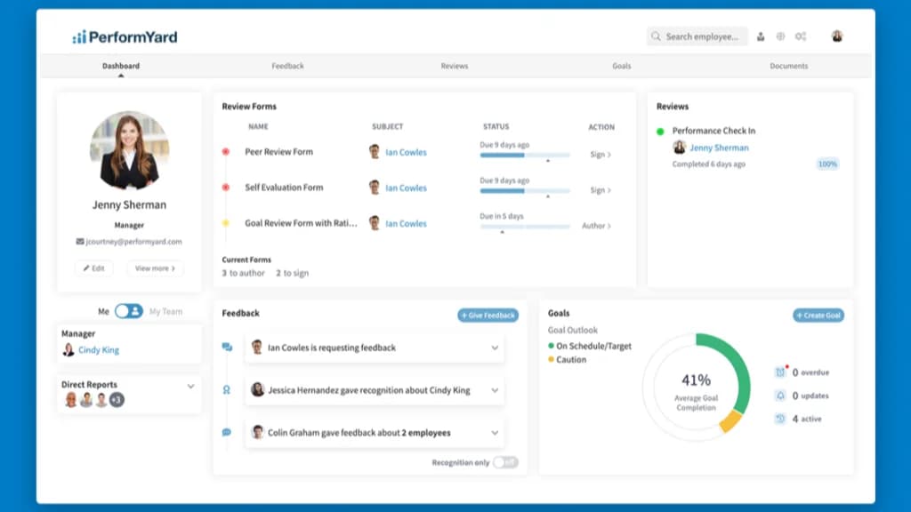 3. PerformYard - Best Employee Performance Review Software for Consulting Firm image